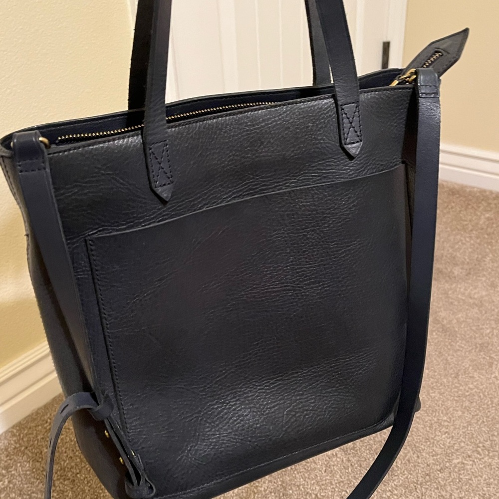 Madewell The Zip-Top Medium Transport Tote leather purse bag Crossbody Shoulder - Picture 8 of 15